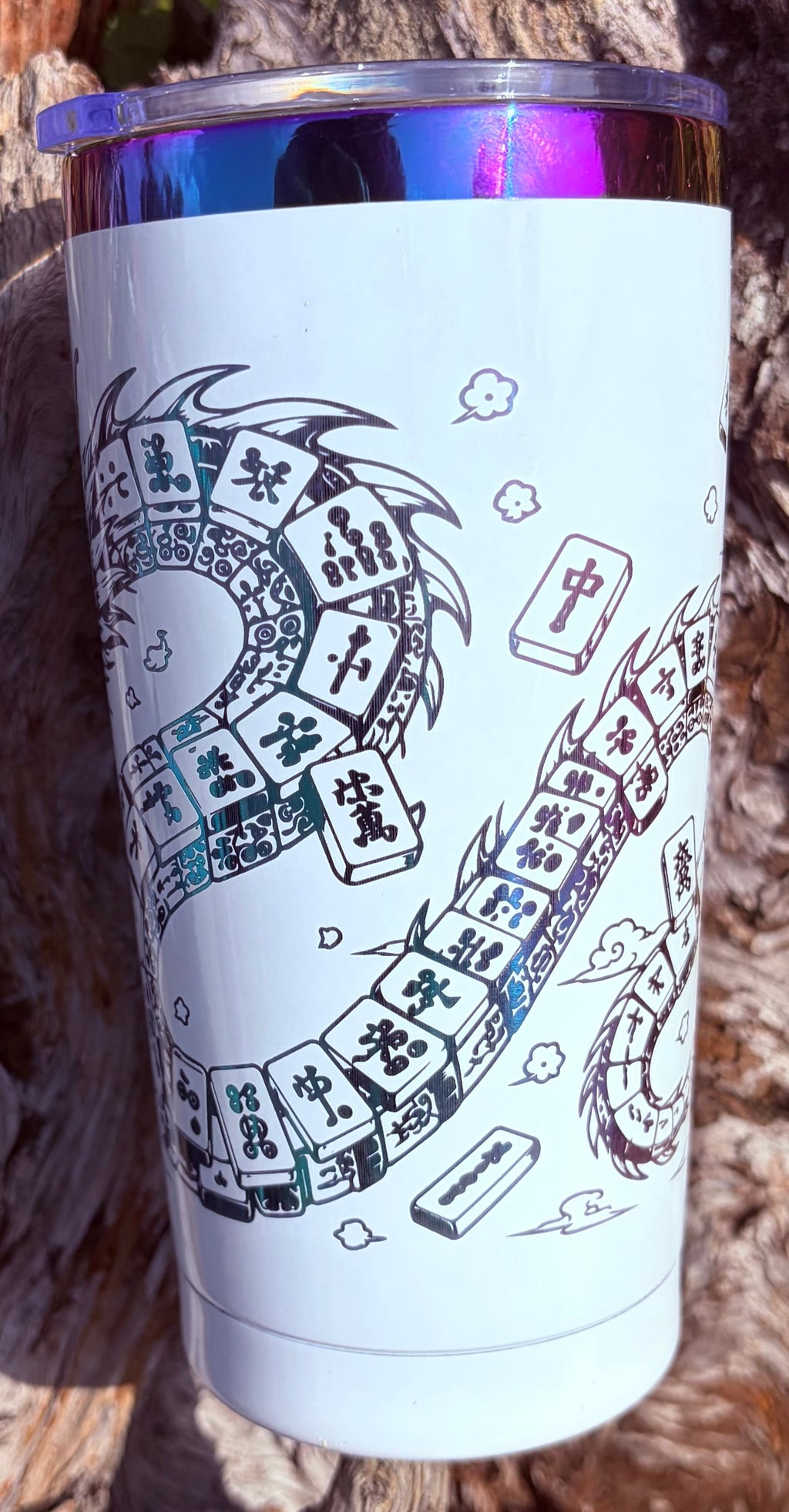 Personalized Mahjong Dragon Engraved Tumbler