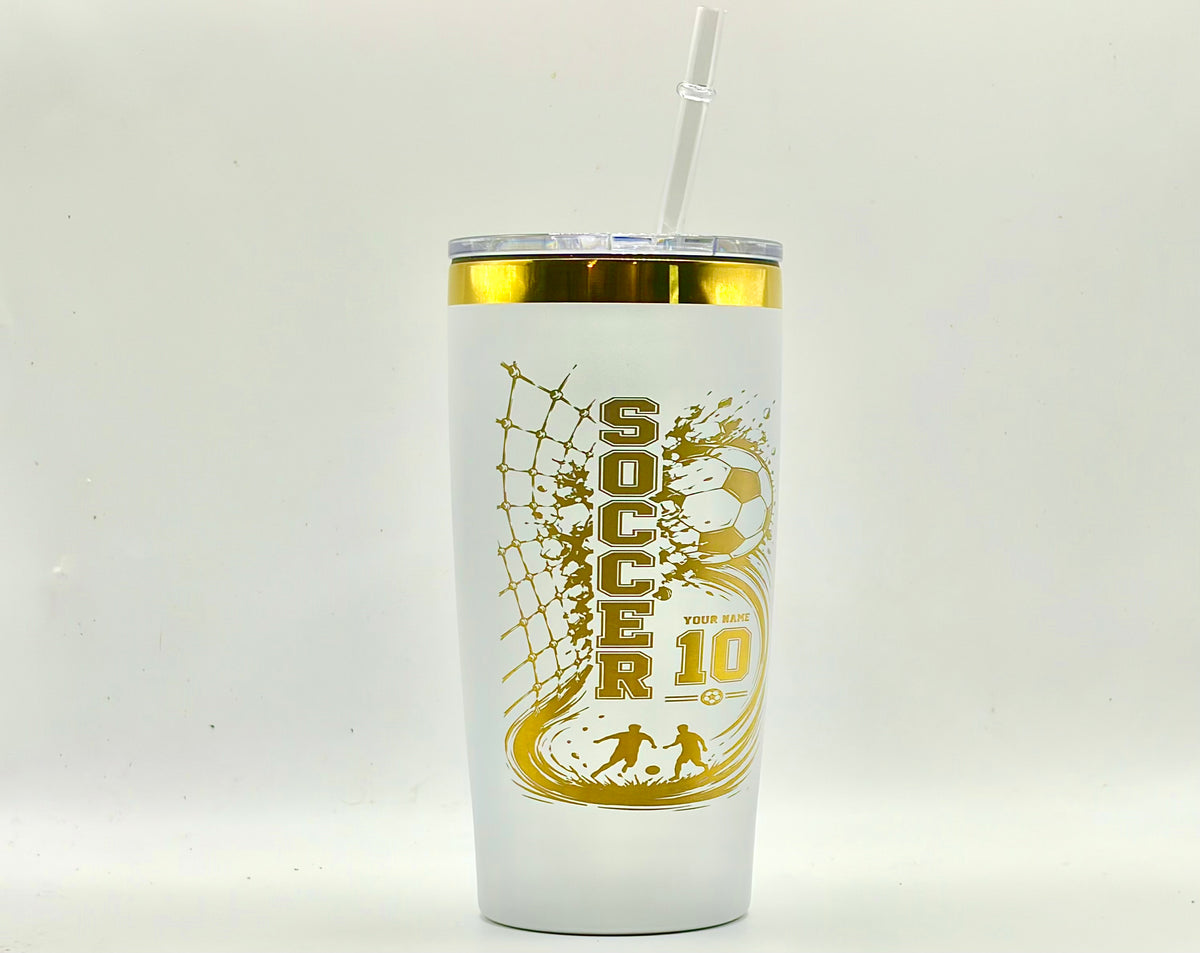 Personalized Soccer Tumbler – 20 oz