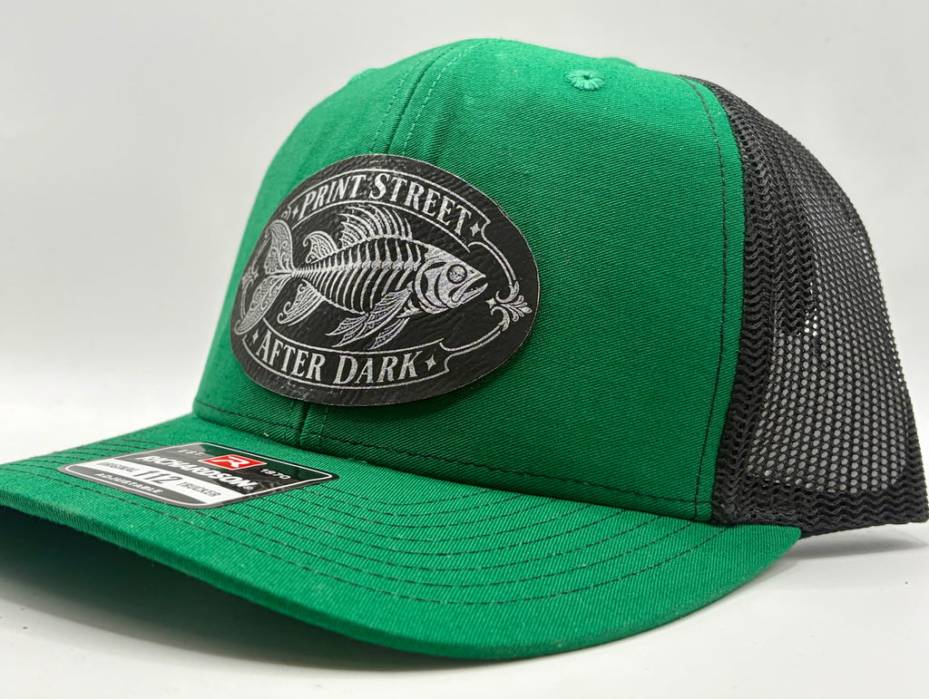 Print Street After Dark Fish Skeleton Trucker Hat