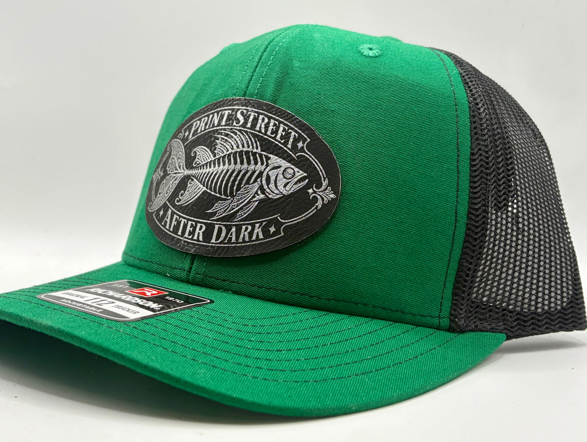 Print Street After Dark Fish Skeleton Trucker Hat