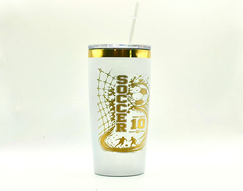 Personalized Soccer Tumbler – 20 oz