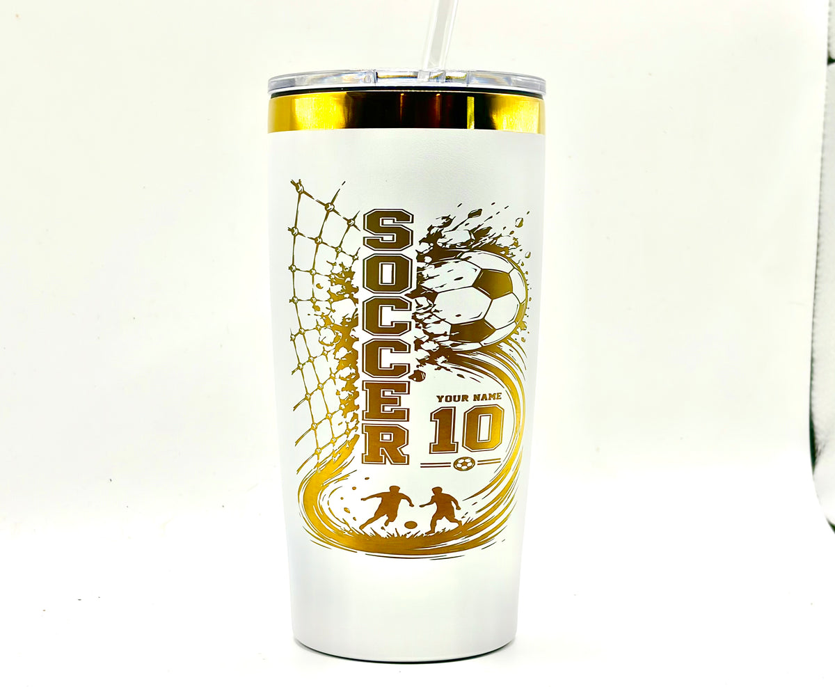 Personalized Soccer Tumbler – 20 oz