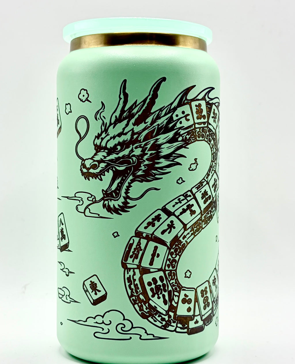 Mahjong Dragon Engraved Tumbler – Personalized 16 OZ