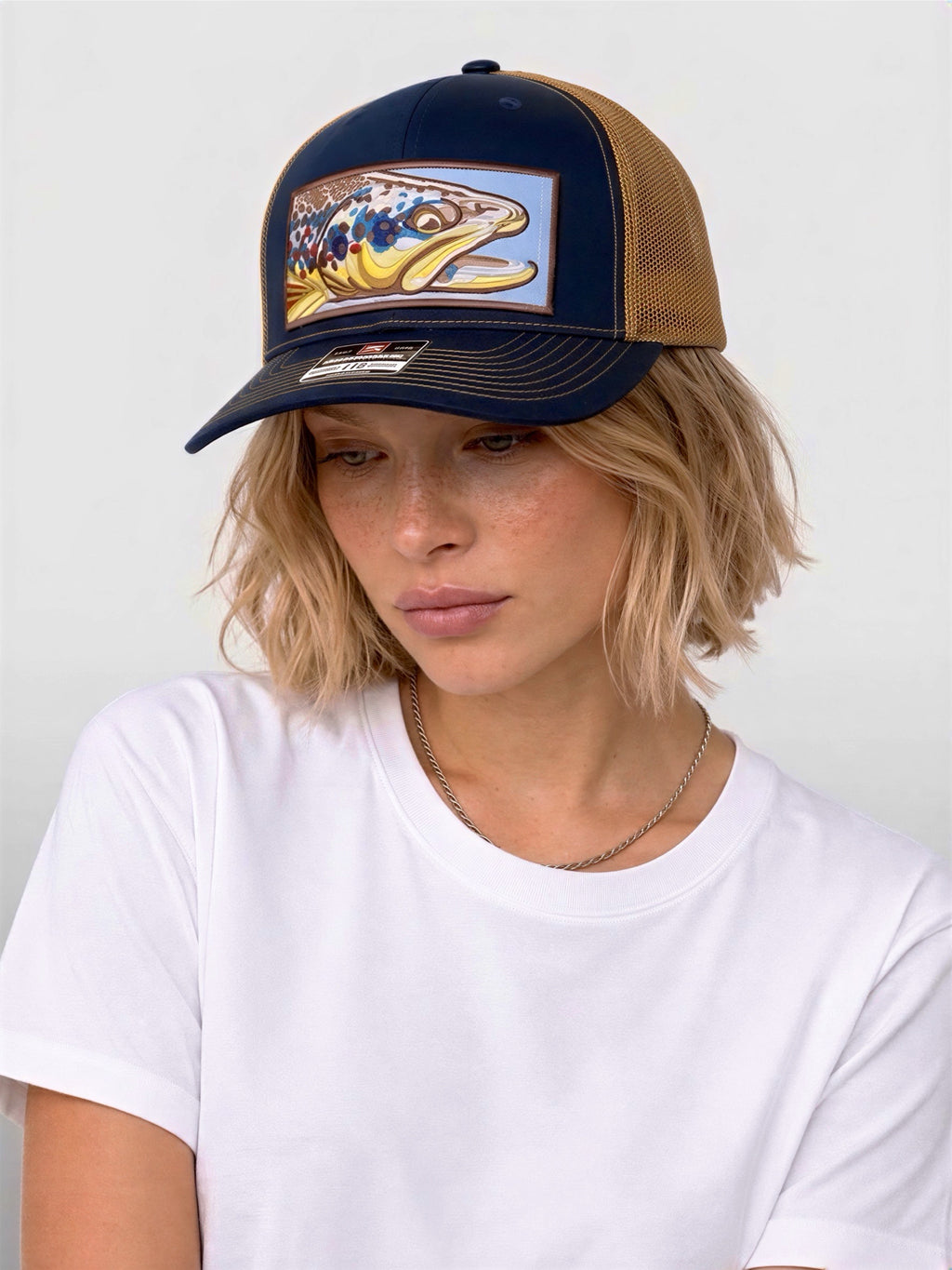 Premium Embroidered Fish Head Richardson 112 Trucker Hat
