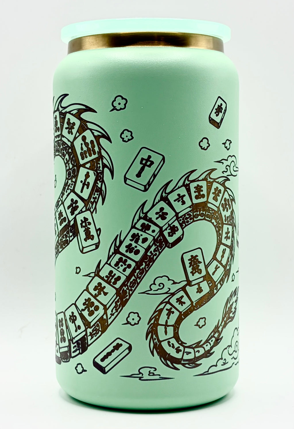 Mahjong Dragon Engraved Tumbler – Personalized 16 OZ