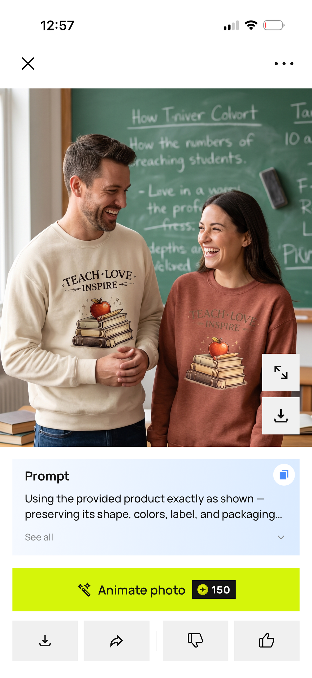 Teach Love Inspire Teacher Sweatshirt | Apple and Books Crewneck | Teacher Gift